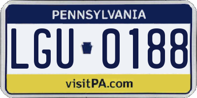 PA license plate LGU0188