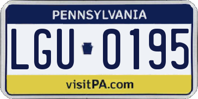 PA license plate LGU0195