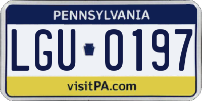 PA license plate LGU0197