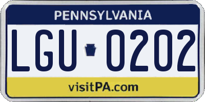 PA license plate LGU0202