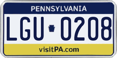 PA license plate LGU0208