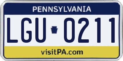 PA license plate LGU0211