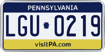 PA license plate LGU0219