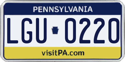 PA license plate LGU0220