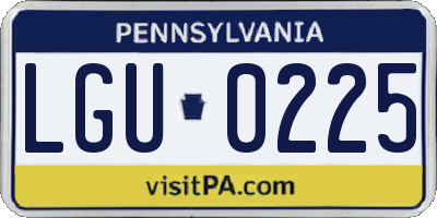PA license plate LGU0225