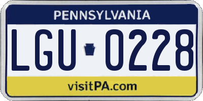 PA license plate LGU0228