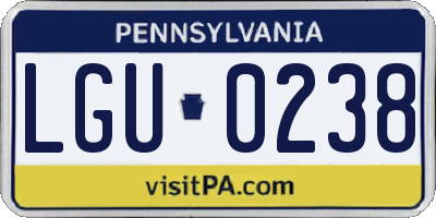 PA license plate LGU0238