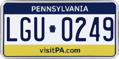PA license plate LGU0249