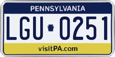 PA license plate LGU0251