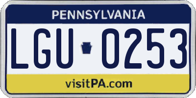 PA license plate LGU0253