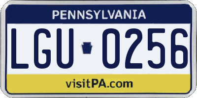 PA license plate LGU0256