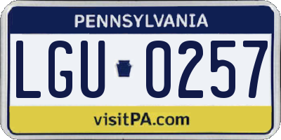PA license plate LGU0257