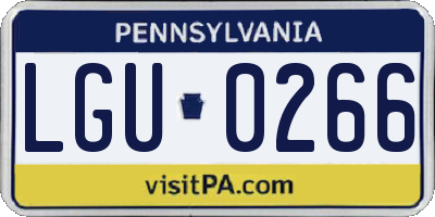 PA license plate LGU0266
