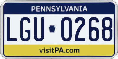 PA license plate LGU0268