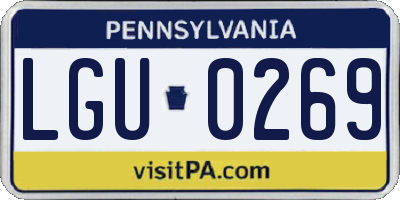 PA license plate LGU0269