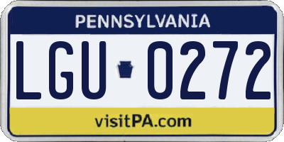 PA license plate LGU0272