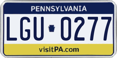 PA license plate LGU0277