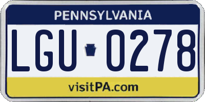 PA license plate LGU0278