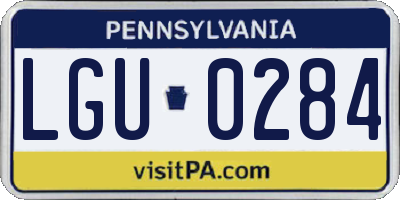 PA license plate LGU0284