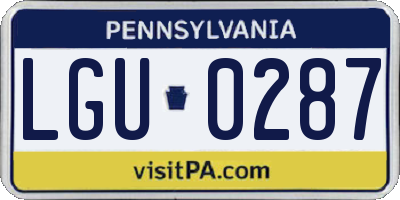 PA license plate LGU0287