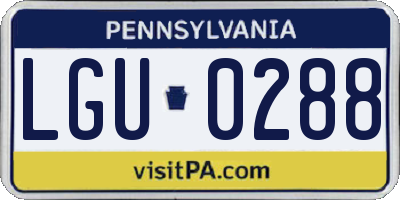 PA license plate LGU0288