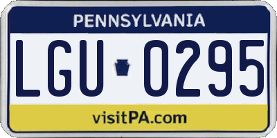PA license plate LGU0295