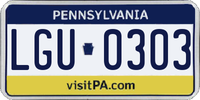 PA license plate LGU0303