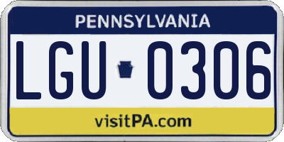 PA license plate LGU0306