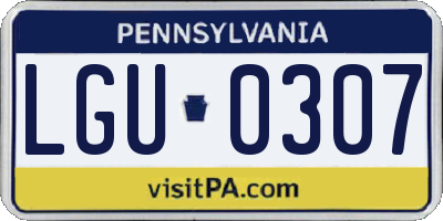 PA license plate LGU0307