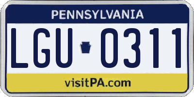 PA license plate LGU0311