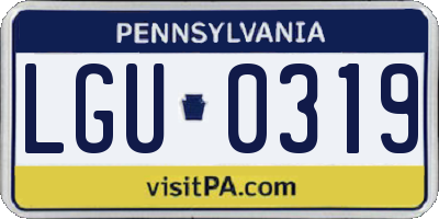 PA license plate LGU0319