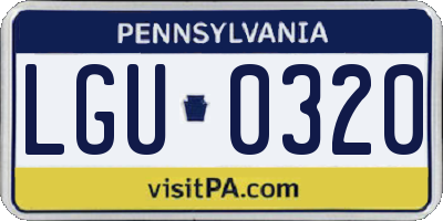 PA license plate LGU0320