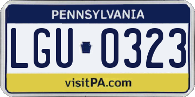 PA license plate LGU0323