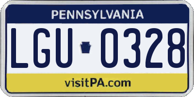 PA license plate LGU0328