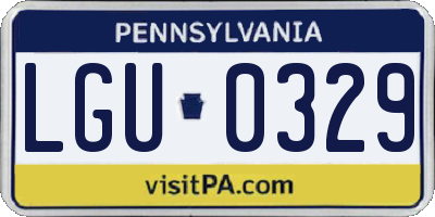 PA license plate LGU0329