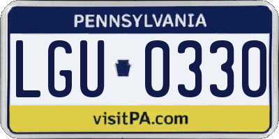 PA license plate LGU0330