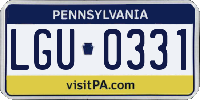 PA license plate LGU0331