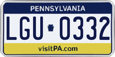 PA license plate LGU0332