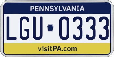 PA license plate LGU0333