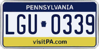 PA license plate LGU0339