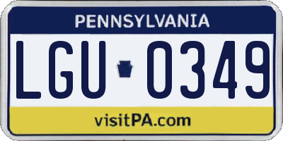 PA license plate LGU0349