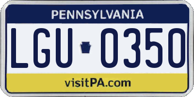 PA license plate LGU0350