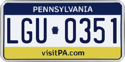 PA license plate LGU0351