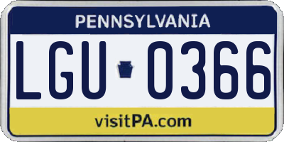 PA license plate LGU0366
