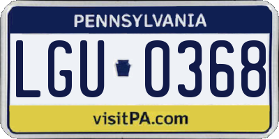 PA license plate LGU0368