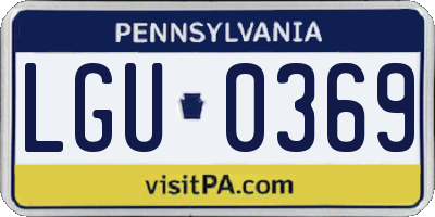 PA license plate LGU0369