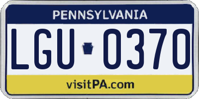 PA license plate LGU0370