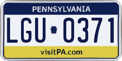 PA license plate LGU0371