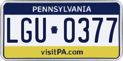 PA license plate LGU0377