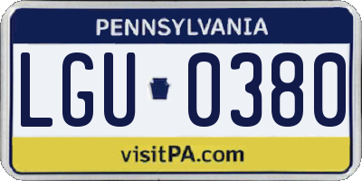 PA license plate LGU0380